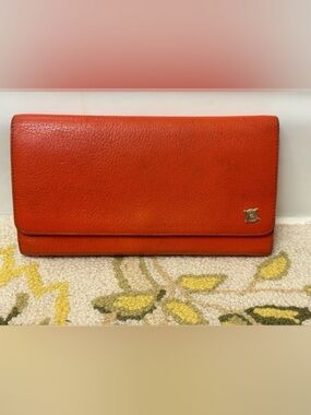 CELINE Bi-Color Calfskin Leather Multi-Functional Long Flap Wallet